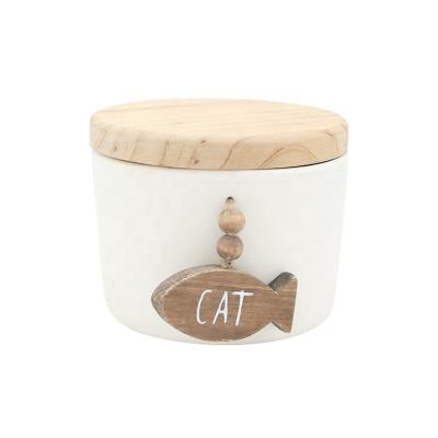 China High Quality Sustainable Cat Small Ceramic Jar Pet Food Storage Pet Supplies for sale