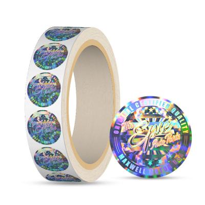 China Custom Hologram Sticker Anti-counterfeiting Decorative Foil Sticker Overlaid Clear Holographic Label Holographic Stickers for sale