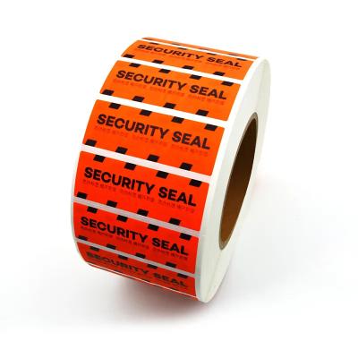 China Anti-Counterfeit Custom Warranty Vacuum Label Roll Tamper Evident Void Security Seal Sticker for sale