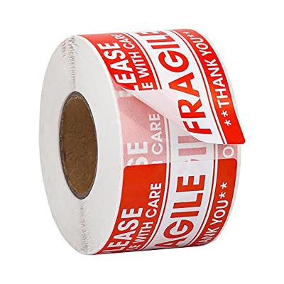 China Red Heat Sensitive Fragile Labels/Handle Fragile Sticker With Care Label Fragile Shipping Label for sale