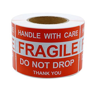 China Heat Sensitive Label Roll Custom Brittle Fragile Candle Stickers Packaging Labels for sale