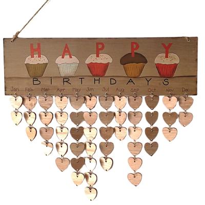 China DIY family wooden wooden calendar friends board reminder Europe birthday advent for sale