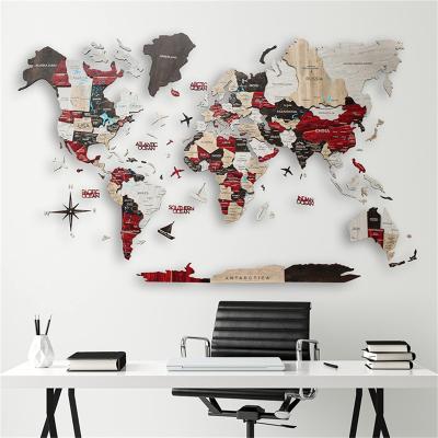 China Hot Sale Europe Amazon 3d World Map Wooden Wall Art Decor, Latest Wooden World Map For Wall Decor, Wooden World Map Wall Decoration for sale