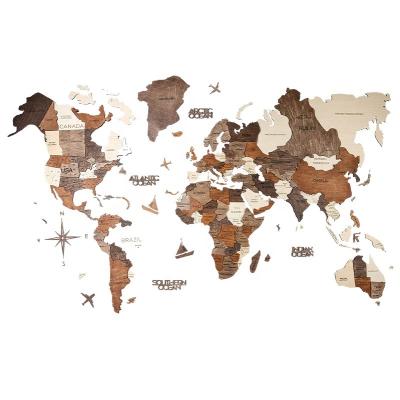 China Wholesale Europe wooden world map, 3d world map wooden wall cheap price, wooden world map for wall art decoration for sale