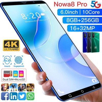 China Dual SIM Card Wholesale For Nowa Pro 5G Smartphone 5G Android 10.0 8GB Ram 8 256GB Rom Mobile Phone 4800 MAH Long Standby Full Screen 6.0