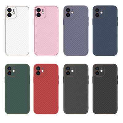 China 2022 Phone Case Carbon Pattern Phone Cover Smartphone Shockproof PU Leather Cell Phone Cases For iPhone 13 13 mini 13 pro 13 pro max for sale