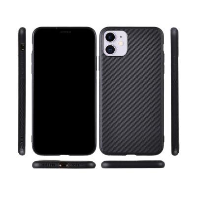 China Flexible Classic Black Aramid Carbon Fiber Mobile Case Anti Slip Fall Shockproof Drop Cover For iPhone 6 7 8 S Plus 11 12 13 Mini Pro Max for sale