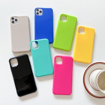 China Factory Ready Running Glossy Candy Colored Anti-drop 2.0mm Thickness TPU Soft Rubber Case For 13 Pro 12 11 XR Max XS X 8 7 6 Plus Mini for sale