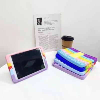 China Rainbow Silicone Texture Cover Rainbow Silicone Texture Funny Soft Ball Buster Anti-Snap Anti-Fall Office Relaxing Tablet Popits Effort For iPad Case for sale