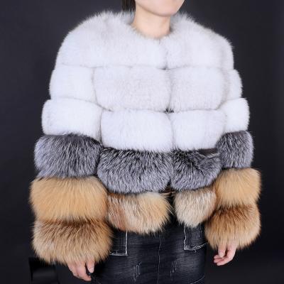 China Free Shipping High Quality Winter Anti-wrinkle Female Warm Natural Fox Fur Coat Fluffy Women's Short Fur Coat for sale