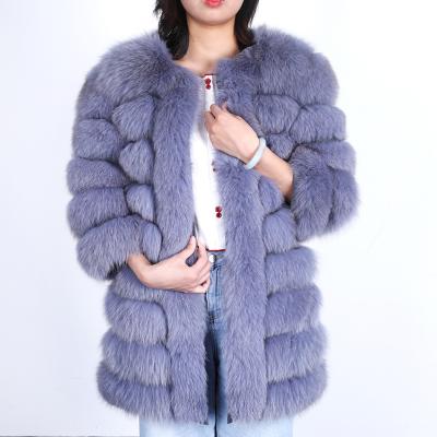 China Anti-wrinkle fashion free shipping women winter fur coat korean fox fur segmented warm ladies long fur coat for sale