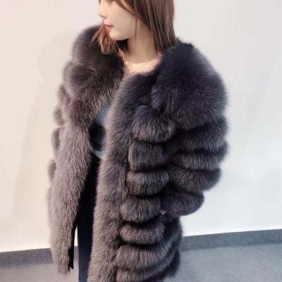 China Free Shipping New Fox Fur Natural Fur Coat Women Anti-wrinkle Winter Thick Fur Warm Jacket for sale