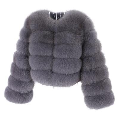 China Free Shipping Anti-Wrinkle Crop Fox Fur Solid Colors Real Fur Coat Women Thick Warm Fur Coats For Ladies for sale