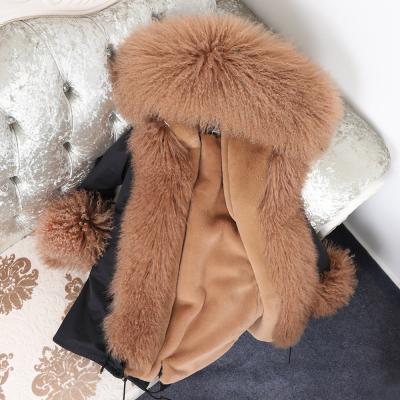 China Free Shipping 2021 Winters Anti-Wrinkle Thickened Faux Fur Lined Colors Women Wool Fur Oversized Parka for sale