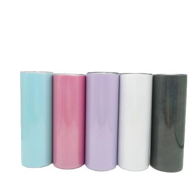 China Viable Most Popular USA 20oz Stainless Steel Colorful Shimmer Glitter Straight Lean Tumbler With Straw for sale