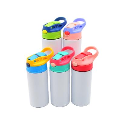 China Viable Wholesale USA Stocked 12oz Double Wall Upright Stainless Steel Sippy Cup Sublimation Kids Sprinkle Tumbler for sale