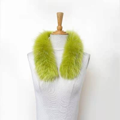 China Environmental Friendly Wholesale Detachable Raccoon Fox Fur Collar Woman Jacket Trim For Hood Fur Detachable Collars for sale