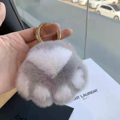 China 2022 Hot Sale Fashionable Real Fur Car Accessories Colorful Dangling Key Chain Lovely With Colorful Fur Key Chain for sale