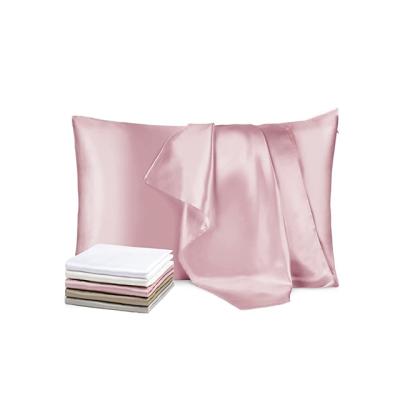 China Anti-Bacteria Wholesale High Quality Custom Anti-pilling Smooth Plain Natural  pink color Silk Pillowcase for sale