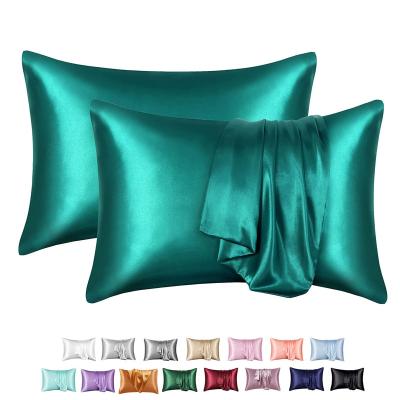 China Anti-Static Luxury 22 Mm 100% Natural Mulberry Satin Silk Pillow Case Custom Embroidery Valentines Day Gift Box Pillowcase Cover for sale