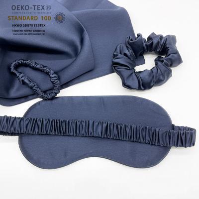 China Anti-Bacteria Oeko-Tex100 6A Mulberry Silk Eye Mask Set Adjustable Double Sided 19/22/25MM Silk Sleeping Mask Set for sale