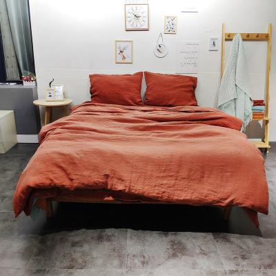 China Anti-Bacteria 3Pcs Organic Linen Cotton Fabric Quilt Cover Set Soft Duvet Covers Sets For King Size Bed for sale