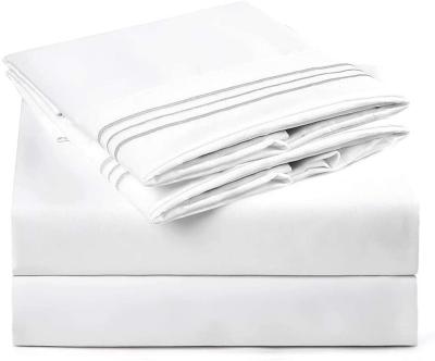 China Anti-Static Oeko-Tex High Quality Bed White 100% Cotton Linen Sheets 100% Nature Pure Cotton Bedding Set For Home Hotel Hospital for sale