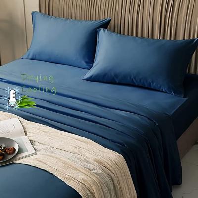 China Anti-Bacteria Hot Selling Luxury Bamboo 300tc 5 Star Hotel 4 pieces  Navy blue Bedding Set for sale