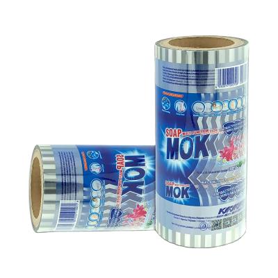 China Moisture Proof Auto Wrapping Film Roll Custom Printed Heat Seal With Window Wrapping Detergent Film Roll for sale