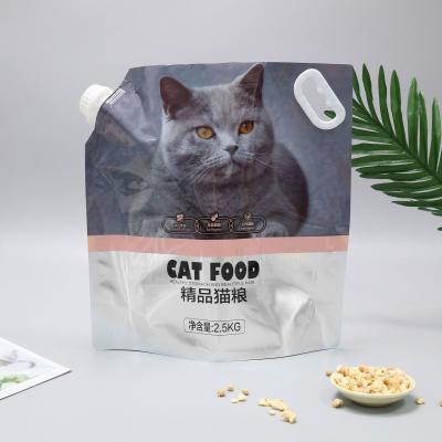 China Custom Recyclable Aluminum Foil Cat Food Bag Pet Food Packaging Bag With Different Handles for sale