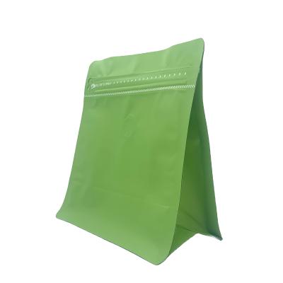 China Custom Barrier Printing Side Zipper Coffee Packaging Flat Bottom Bag With Valve Food Packaging Bag for sale