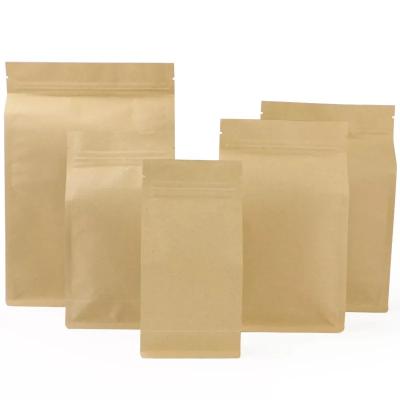 China Recyclable Wholesale Custom Shopping Gift Bag Food Bag With Bottom Rope Handle Square Kraft Paper Bag for sale