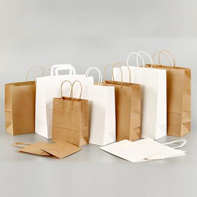 China Recyclable Wholesale Custom Eco Friendly Kraft Paper Bag With Bottom Rope Handle Square Takeout Bag for sale