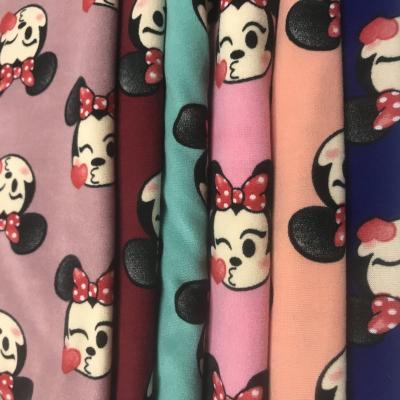 China Hot Sale Fusible Fabric Polyester Custom Design Printing DTY Double Brushed Polyester Knitted Fabric Garment for sale