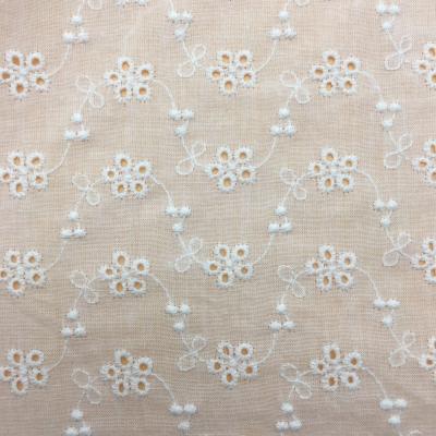 China Double Faced Cotton Embroidery, Small Perforated Snowflake Embroidered Fabric, Embroidery, Dress Women's Fabric for sale