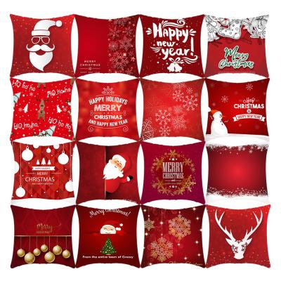 China 2021 Latest Design Festival PORTABLE Pillow Shapes Tile Cover Merry Christmas Home Decorative Cushion Cover for sale