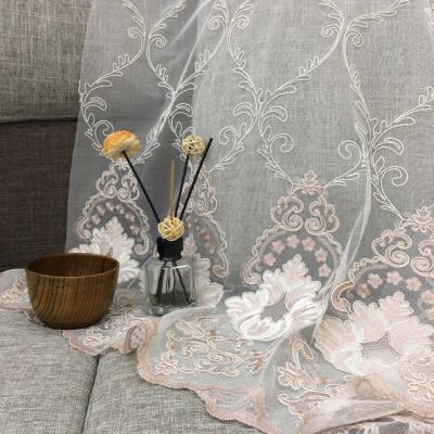 China Wholesale Luxury Decorative Embroidery Curtain For Living Room Sheer Curtain Ready Made for sale