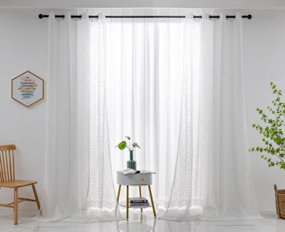 China Strong Lightweight Filter Living Room/Bedroom Tulle Fabric Cortins Drapes, Solid Color Dot Sheer Window Wholesale Drapes for sale