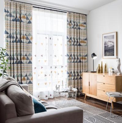 China Hot sale blackout ready made curtain rural fabric, window curtains for living room, blackout modern printed curtains for sale