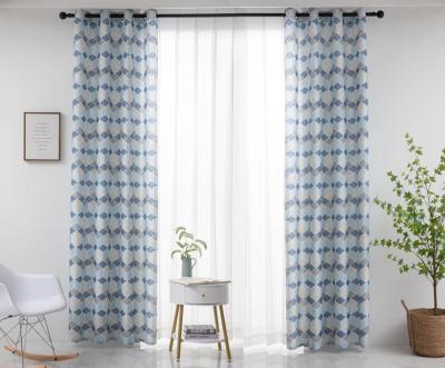 China Modern High Quality Geometric Printing Curtain For Living Room For Bedroom Curtain Fabric Window Drapes for sale