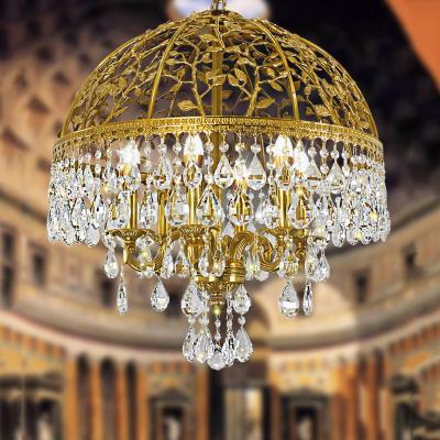 China Large Modern Cheap European Style Lighting Fixtures & Chandeliers Gold Copper Crystal Pendant Lights for sale