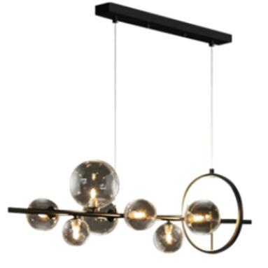 China Designer Modern Nordic Industrial Black Bubble Chandelier Ball Pendant Lamp Smoked Glass Lights for sale