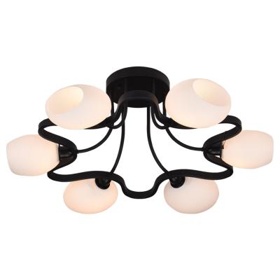 China Modern 6 Led Head Lamp Lighting Ceiling Wrought Iron Lights Chandelier s In Porcelain for sale