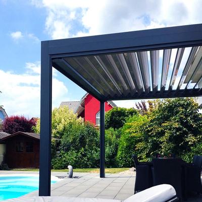 China Easily Assembled High Quality Outdoor Pergola Aluminum Canopy Roof Opening Canopy Arches Waterproof Remote Control Pergolas Gazebos for sale