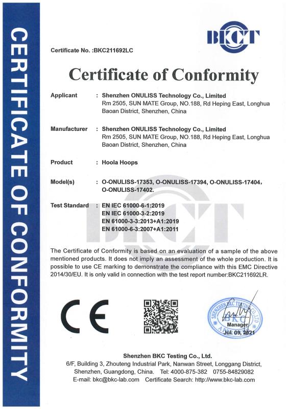 CE - Shenzhen ONULISS Technology Co., Limited