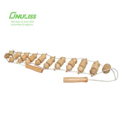 China Wooden Belt Handheld Health Rope Body Health Roller Massager Therapy Tool Kits for sale