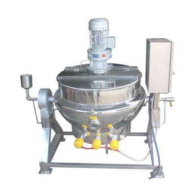 China Vegetable Processing Plant 100l 300l Industrial Electric Heating Kettle Stainless Steel Boiling Coated Kettle with Stirrer for sale