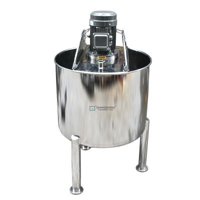 China Double Stainless Steel Food Mixer Open Top Food Tank Liquid Sanitary Heating Flat Emulsifying Small Mixing Tank for sale