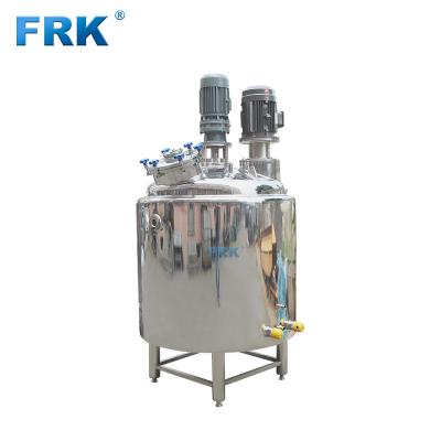 China Liquid 50l - 1000l Double Top Emulsifying Mixer Tank Stainless Steel Mixing Tank With Agitator for sale