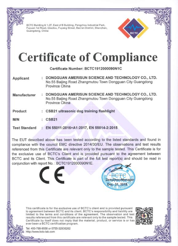 CE - Dongguan Amerisun Science And Technology Co., Ltd.